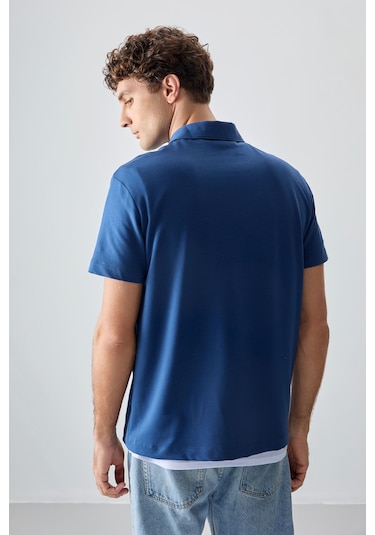 Tommy Life Parlament Pamuklu Kalın Yumuşak Dokulu Polo Yaka Oversize Fit Basic Erkek T- Shirt - 88381 Parlament