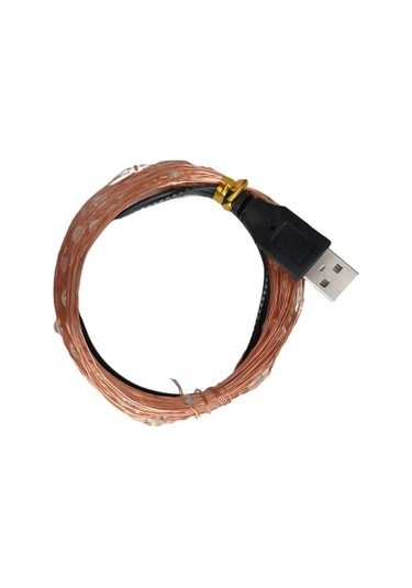 Mufunye Noel Dekorasyonu, 5 Metre 50 Işıklı Isıtıcı Beyaz Işık Halkası