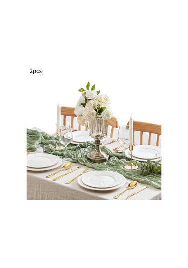 Homyl 2x Şifon Masa Örtüsü Parti Malzemeleri Düğün Gelin Duşu Yeşil