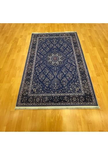 Klasik Madalyonlu 160 X 230 Dijital Baskı Halı Lacivert