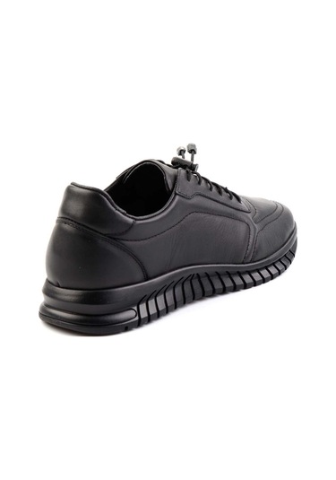 Siyah Hakiki Deri Erkek Casual Ayakkabı E01018025543 Siyah