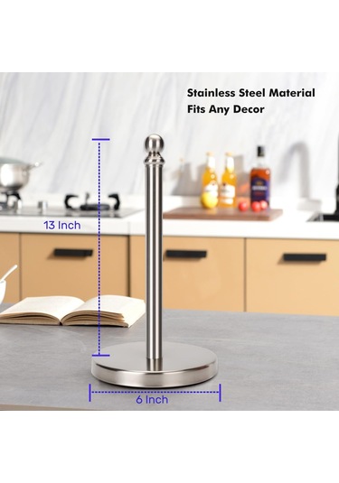 Yunboo Banyo Ve Mutfak İçin Tek Elle Kullanıma Uygun Ağır Tabanlı Çamaşır Kağıdı Tutucu Fırçalı Nikel