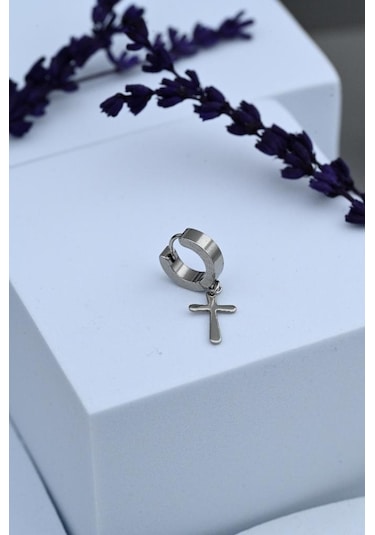 Tükkan Accessories 316l Cerrahi Çelik İğneli Haç Figür Çelik Küpe-çlkgfi19