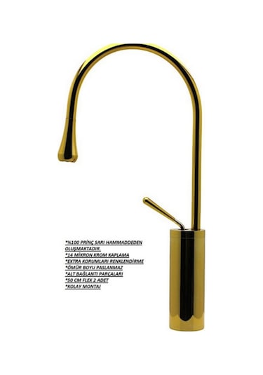 Damla Çanak Lavabo Bataryası Gold 093001 Altın