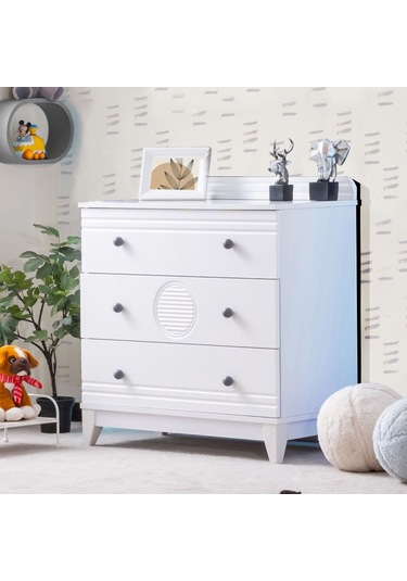 Şifonyer, Alvin 3 Çekmeceli Şifonyer - Gri Gri