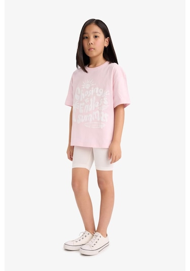 DeFacto Kız Çocuk Kısa Boy Tayt B5591A825SMER105 Ekru