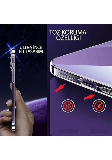 Apple Uyumlu iPhone 16 Pro Kılıf Sararmaz Sert İnce Şeffaf Kamera Korumalı