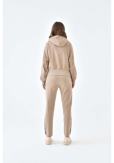 Ftz Women Kadın İki İp Düğme Detaylı Takım Beige 30640-beige Bej