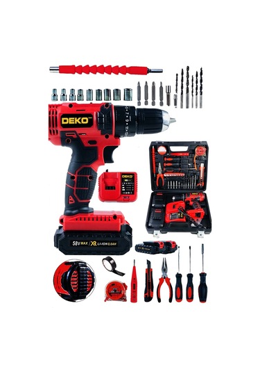 Deko Turkey DKT2069 Turbo Şarjlı Matkap Darbeli Matkap + Fully Set