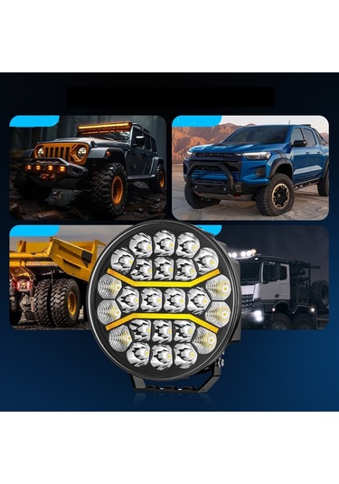 Kamyon 9 İnç Sis Farı Tepe Ve Tampon Lambası 100 W Projektör Lamba Gündüz Led Drl Sarı Ve Beyaz