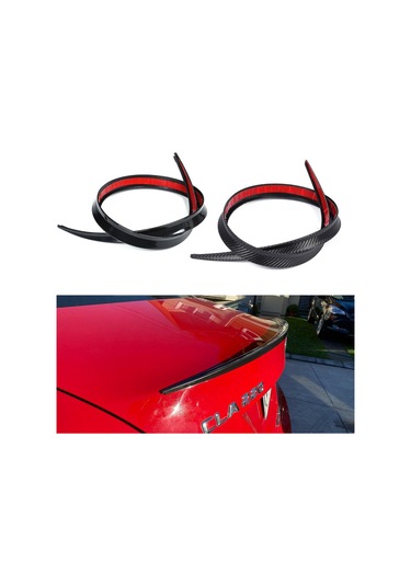 Jeehugo 1.28m Universal Araba Arka Kanat Spoiler, Karbon Fiber Desenli, Kauçuk Malzeme, Kolay Kurulum, Tüm Modeller İçin Uygun