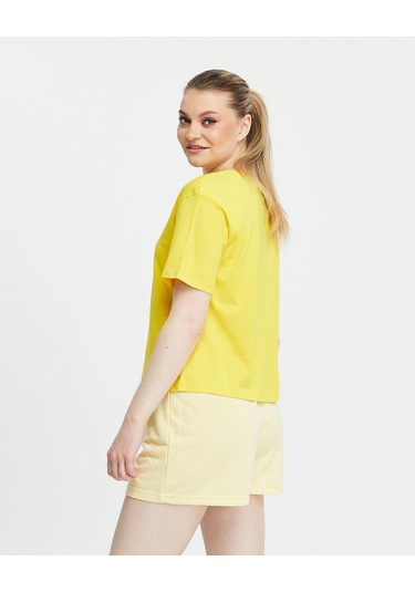 Bella Dossi Pamuklu Kısa Kollu Baskılı Kadın Şortlu Yazlık Pijama Takımı Limon Sarı