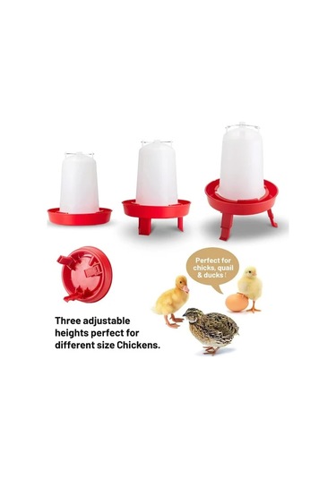 Dream011 2 Adet Kırmızı Beyaz Kümes Hayvanları İçin Otomatik Yemlik Ve Suluk Seti