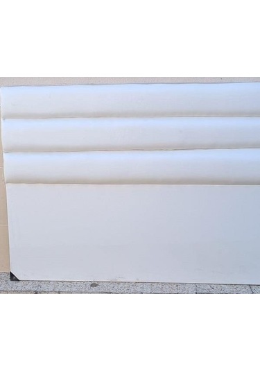 Başlık Dk Çift Kişilik 150'lık Model Suni Deri Beyaz Kumaş Dolgun Dilimli El Yapım