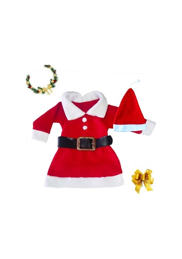 Bav Butik Ayvitrin Noel Yılbaşı Kostümü Elbisesi Kırmızı