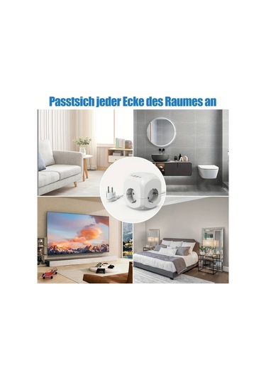 Honeybeeshop Beyaz 4 Delikli Cok Amacli Priz Uzatma Kablosu 4 Usb Arayuzu Avrupa Standarti 4 Prizi Ofis Ev Seyahat Icin