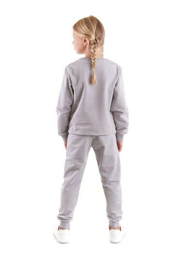 Ahengim Kız Çocuk Back To School Pamuklu Trend Eşofman Takımı Ak2529 Gri