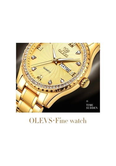 Fastbuy Erkekler Olevs 5565 Moda Paslanmaz Çelik Kayış Elmas Kuvars İzle, Beyaz Çok Renkli Su Geçirmez Çok Renkli