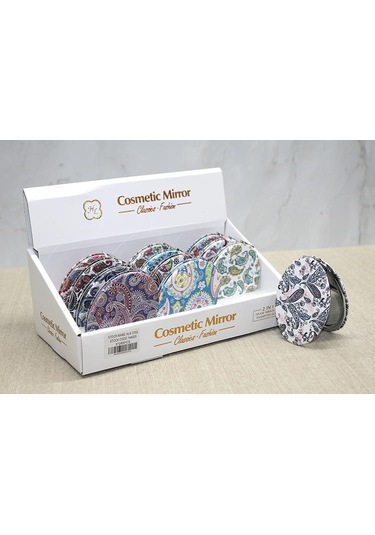 Taşlı El Aynası Oval İnce Alk3762 Renkli