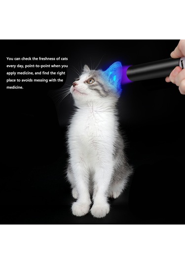 Yifomall 365nm Mor Işıklı Uv Feneri, Kedi Mantarı Ve Floresan Tespiti, Usb Şarjlı, 5 Modlu El Feneri, Siyah