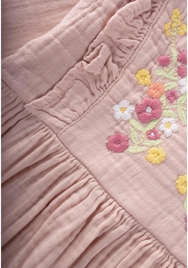 Elbise 1-10 Yaş Pudra Pembe Pudra Pembe