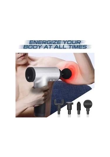 Kablosuz Adaptörlü Masaj Tabancası Şarjlı Masaj Tabancası Kh - 320 4741 Açık Mavi