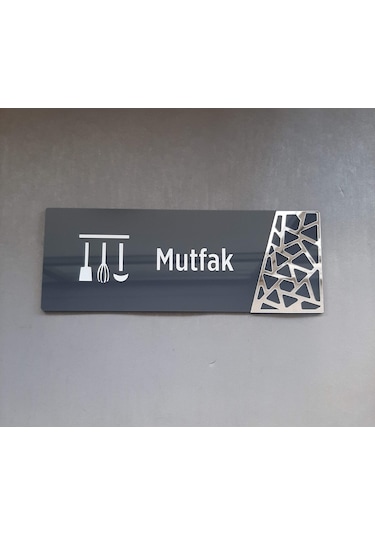 Antrasit Silver Pattern Seri Mutfak Kapı Isimliği