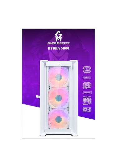 Game Master Hydra 5060 i5-12400F 32 GB 1 TB RTX5060 Free Dos Masaüstü Oyuncu Bilgisayarı