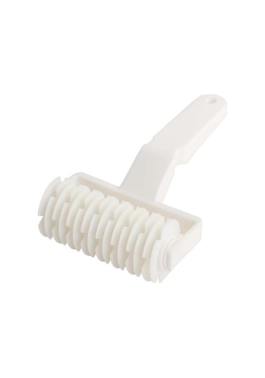 Geeksen Büyük Boy Pizza Kesici Tekerleği - Pp Malzeme Izgara Desenli Hamur Kesme Aleti Beyaz