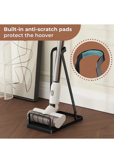 Fochsia High Gloss White 3-reinforced Version El Süpürgesi Standı Bağımsız Depolama Rafı Düzenleme Ünitesi