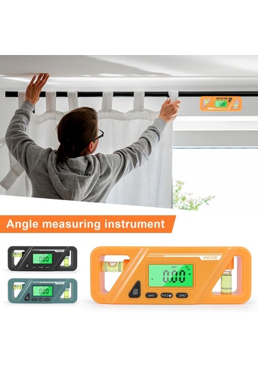 Qingmipy Siyah Dijital Açı Ölçer - Seviye, Eğim Ve 90 Derece Ölçüm Fonksiyonuyla Abs Malzeme, 0.05 Çözünürlük, Manyetik Özellikli