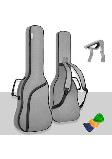 Midex Elc-40 Case Elektro Gitar Çantası Gigbag Su Geçirmez Kalın Kılıf + Capo