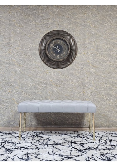 Gold Tel Ayaklı 90 Cm Puf Bench - Puf - Bench - Kasalı Oturak - O Çok Renkli