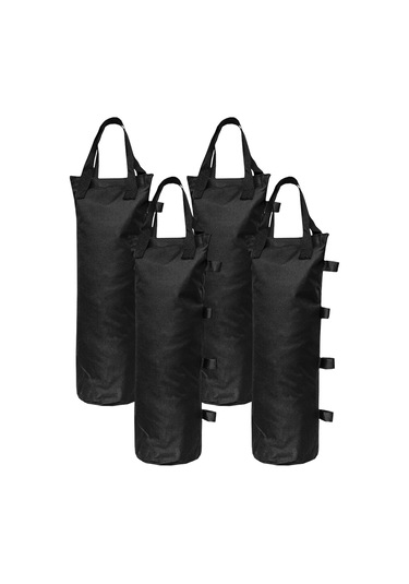 Yifomall 600d Oxford Kumaş 4'lü Sandık, Çadır & Şemsiye Dış Mekan Sabitleme, Yağmurlu Ve Güneşli Günler İçin Dayanıklı Sabitlestirici Torbalar Siyah