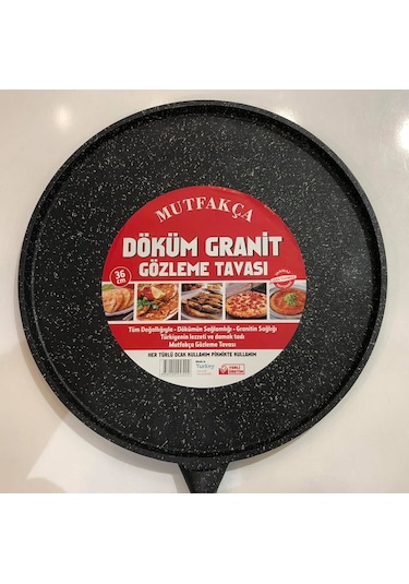 Mutfakça Döküm Gözleme Bazlama Krep Et Balık Tavası 36 CM