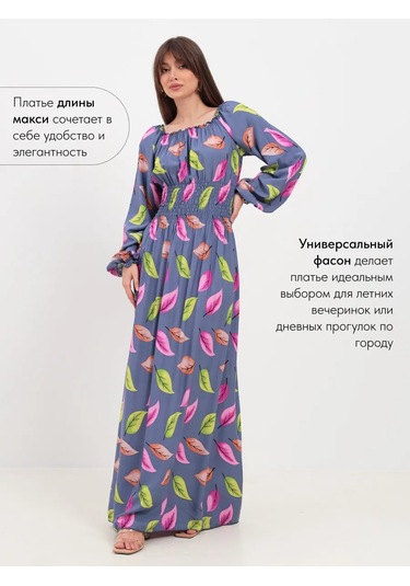 Keyem Büyük Beden Uzun Kollu Elbise 162093809 Açık Mavi