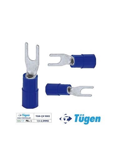 Tügen 1,5-2,5mm2 M5 Çatal Kablo Ucu 1 Kutu 200 Adet