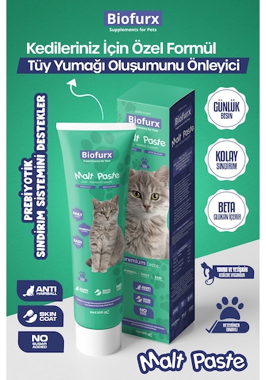 Biofurx Malt Paste - Kedi Malt Macunu 100 G Kedi Tüy Yumağı Önleyici