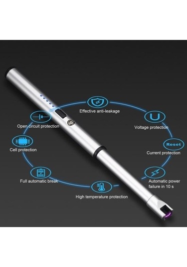 Novahub Şarj Edilebilir Alevsiz Rüzgar Geçirmez Kamp Ateşleyici, Taşınabilir Kompakt Mum Ateşleyici Siyah
