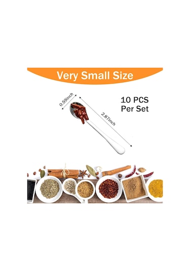 Kosona 8'li Paslanmaz Çelik Mini Baharat Kaşığı Seti - 2.8 İnç, Tuz Şeker Kavanozları İçin Dayanıklı Ve Kolay Temizlenir Servis Kaşıkları