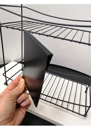 10 Adet Silinebilir Karatahta Siyah Etiket 14 x 10 CM Tel Raflar 8 Mm