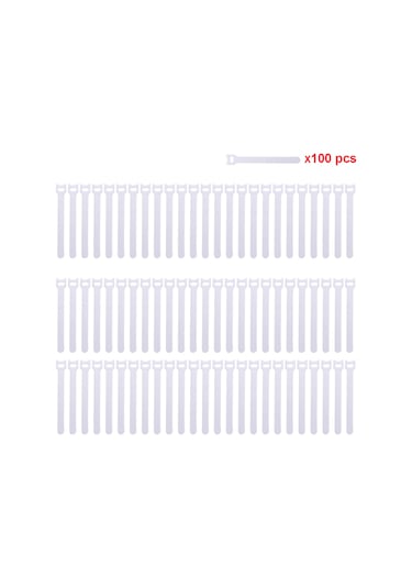 Geeksen Beyaz Nilon Bant Kordon Organizatörü - 12x250mm, Yeniden Kullanılabilir, Ofis Ve Ev İçin Kabloları Sabitleme