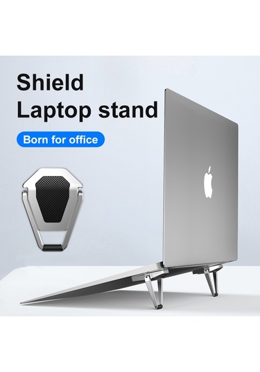 Butu R-just 1 Çift Kalkan Şekli Katlanabilir Dizüstü Masaüstü Tutucu Yükseltici Alüminyum Alaşımlı Dizüstü Standı