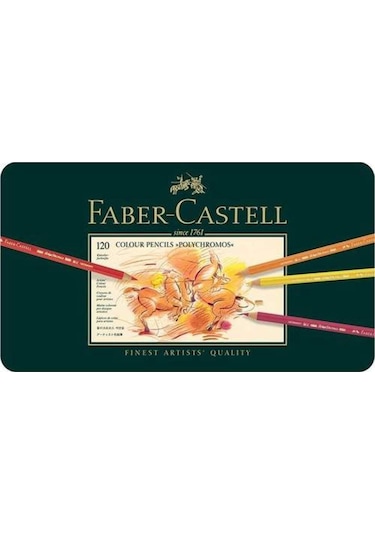 Faber-Castell Polychromos Boya Kalemi 120’li, Yüksek Pigmentli, Kalıcı ve Canlı Renkler, Suya Dayanıklı