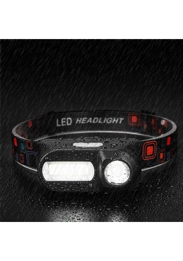 Ulzyvf Usb Mini Kafa Feneri, Şarjlı, Siyah, Ipx7 Su Geçirmez Siyah