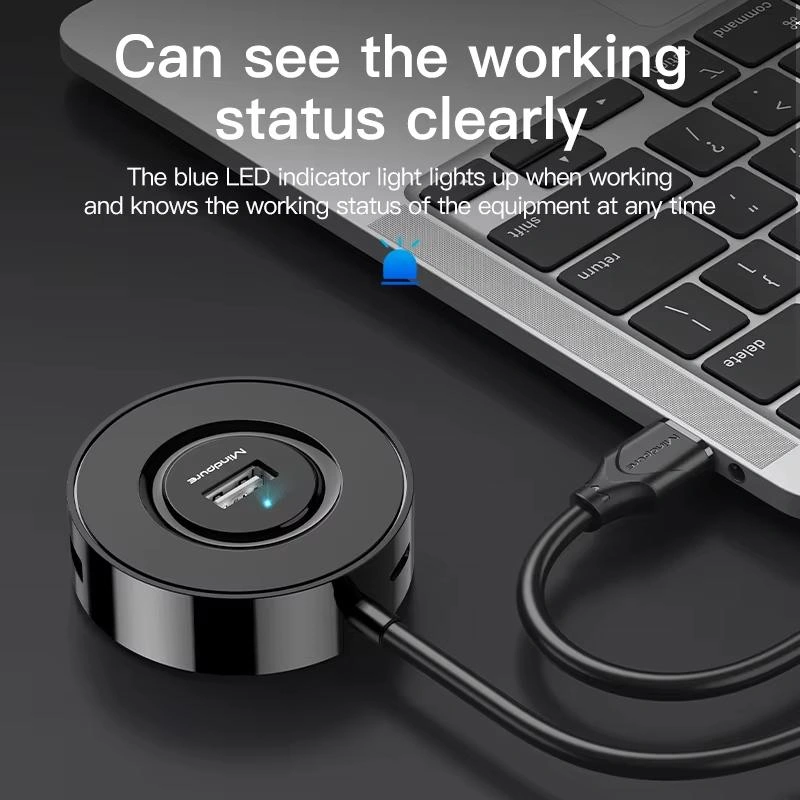 Sones Mindpure Us018 Bilgisayar Genişletme Usb2.0 4 Portlu Hub, Uzunluk: 0,3 M Siyah