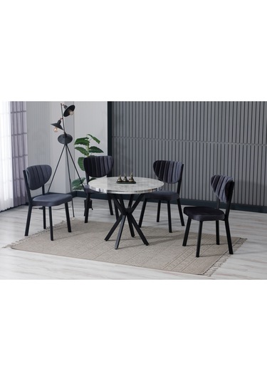 Alba Metal Kelebek Masa Takımı Gri