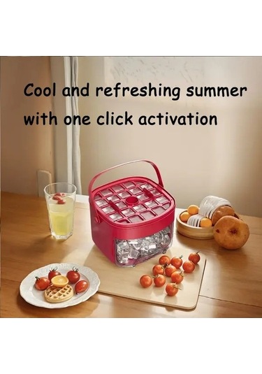 Fastbuy Challenger Taşınabilir Buz Makinesi, Alev Kırmızısı, Büyük Kapasiteli, Çift Katmanlı, Elektriksiz, Tasarım, Kullanış Kırmızı