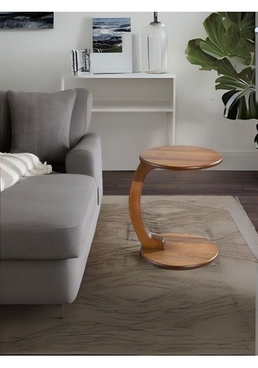 Lunora Ceviz Ahşap C Yan Sehpa Ceviz