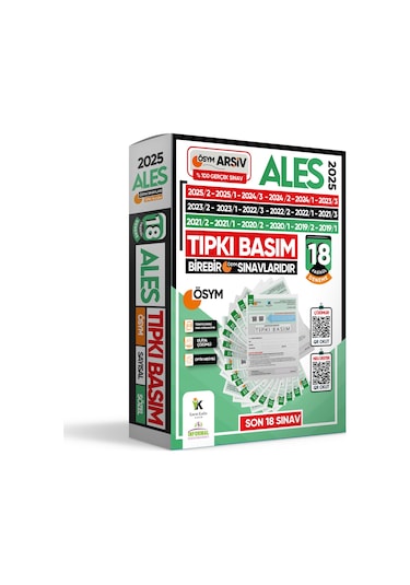 2026 ALES ÖSYM Tıpkı Basım Çıkmış Soru 18li Deneme Paketi Video ve Dijital Çözümlü Türkiye Geneli